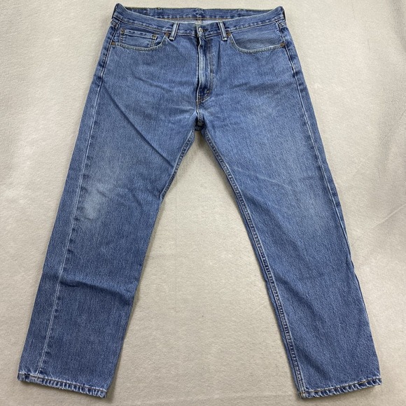 Levis Jeans Mens *38x30* Blue Denim Pants 505 Straight Leg Cotton Comfort Casual - Picture 1 of 12